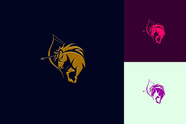 PSD fantasy centaur logo with a bow and arrow for decorations wi template design psd vector tshirt art