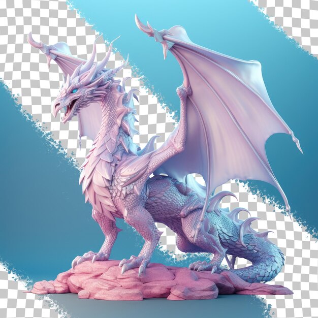 PSD fantasy dragon isolated on transparent background