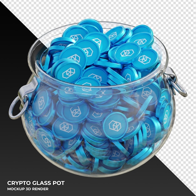 Fantom ftm crypto coin clear glass pot