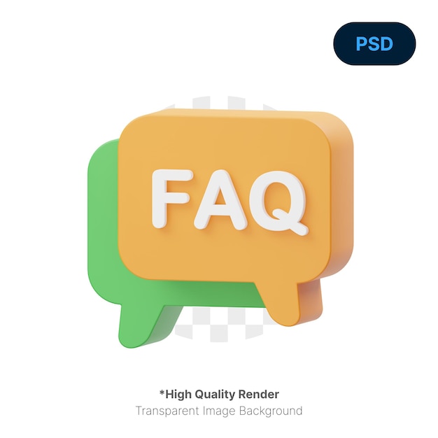 Faq Ikona 3d Premium Psd