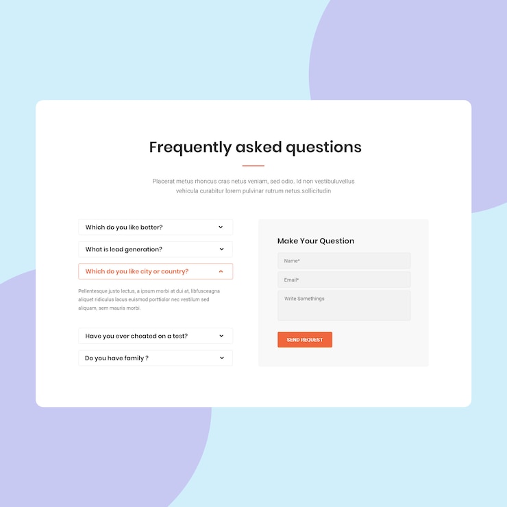 PSD faq page template