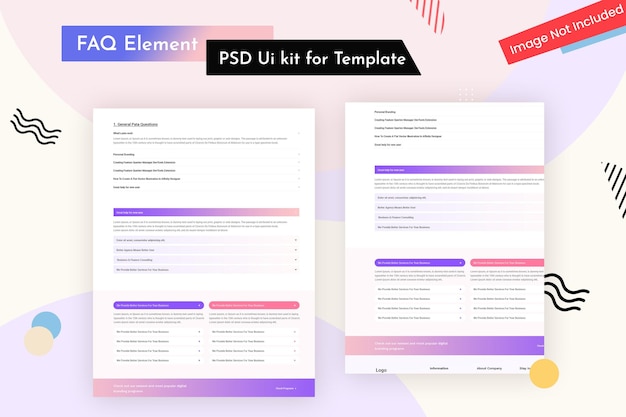 템플릿용 Faq Ui Psd 키트