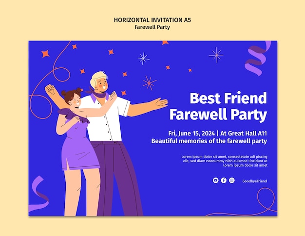 PSD farewell party template design