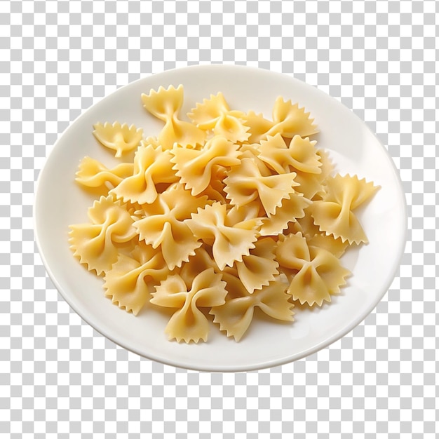 PSD farfalle pasta op een bord geïsoleerd op een doorzichtige achtergrond