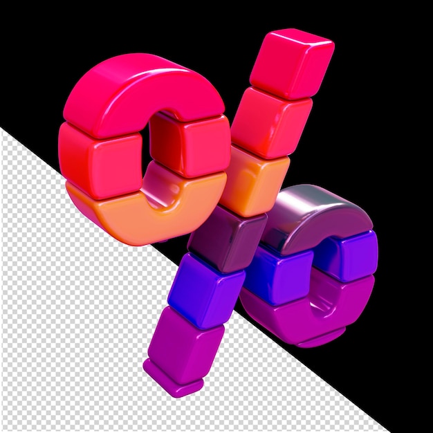 Färgad 3D-symbol gjord av horisontella block