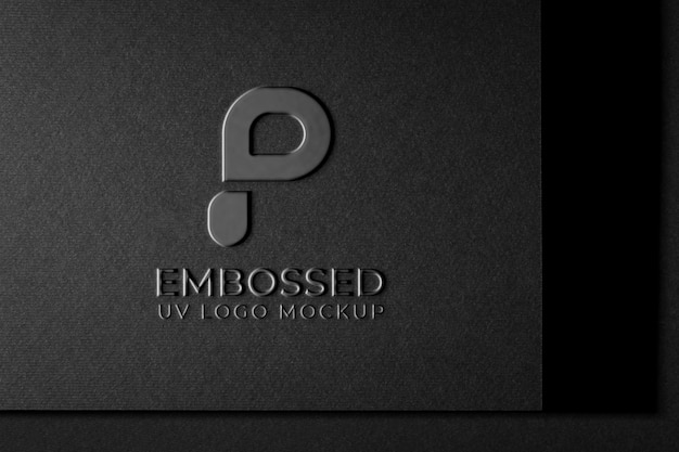 PSD fark cardboard water drop logo mock-up with embossed effect