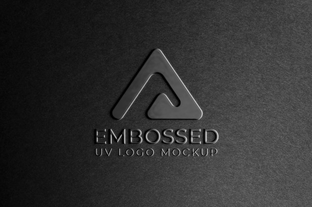 PSD fark cardboard water drop logo mock-up with embossed effect