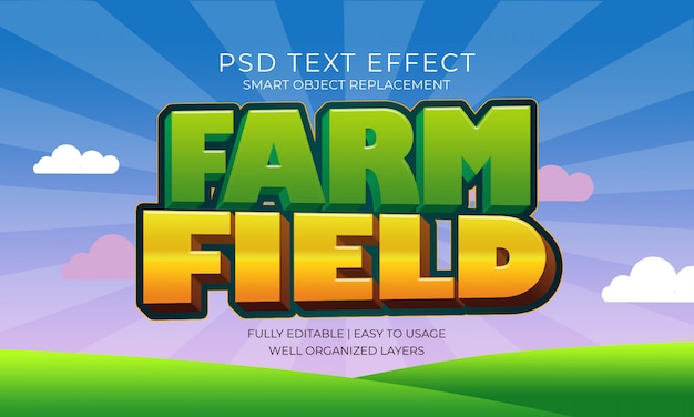 Farm field text effect