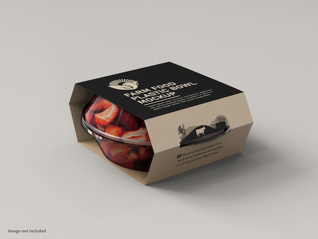 Farm Food Plastic Bowl package Mockup