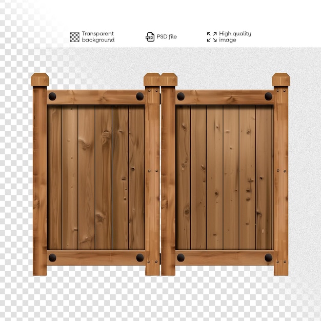 PSD farm wooden gate image without background editable psd