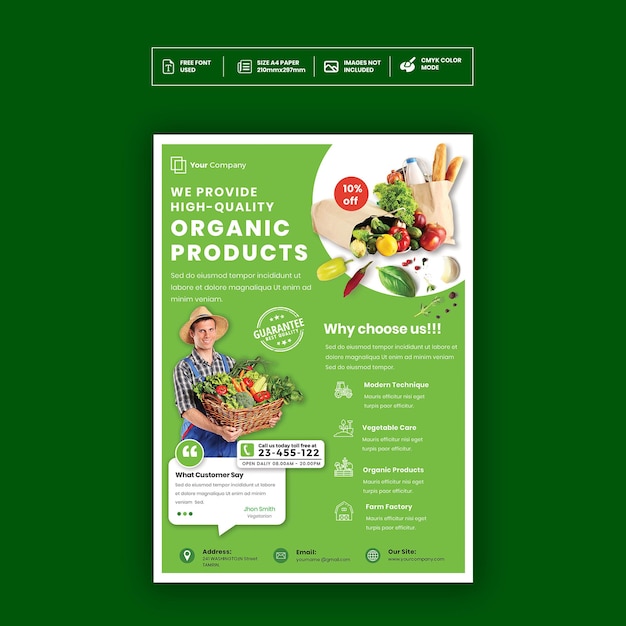 PSD farmer market flyerposter template