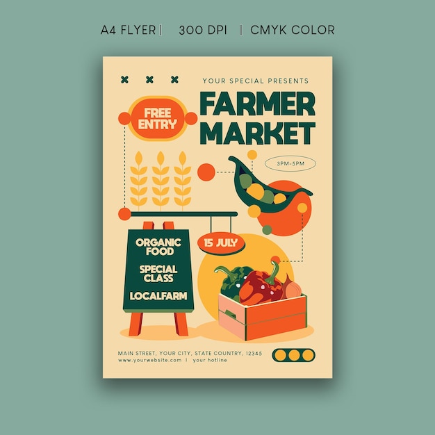 Farmer039s 마켓 전단지