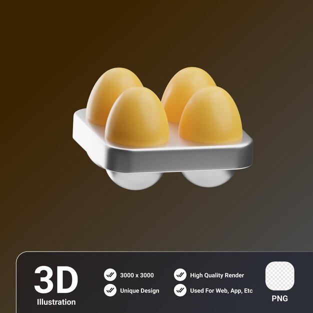 Farming and harvest eggs 3d illustration