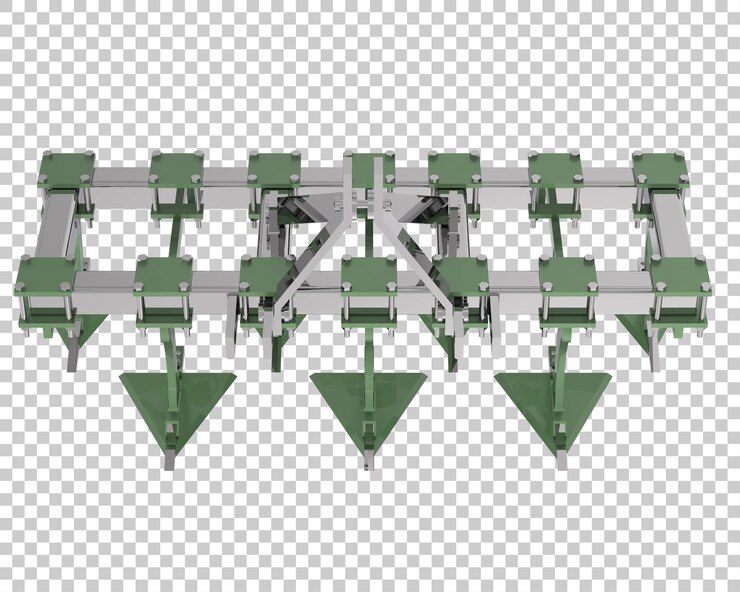 PSD farming tool for tractor isolated on transparent background 3d rendering illustration
