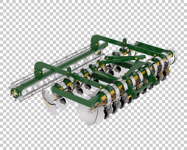 PSD strumento agricolo per trattore su sfondo trasparente illustrazione di rendering 3d