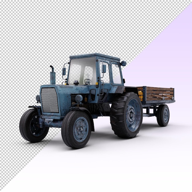 PSD farming tractor isolated