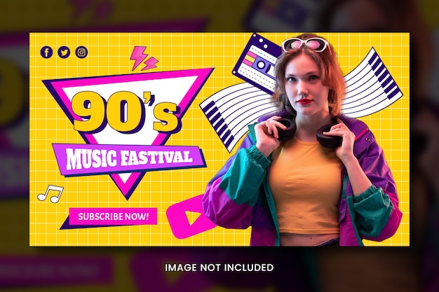 PSD fashion 90s design youtube thumbnail