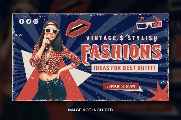 PSD fashion 90s design youtube thumbnail