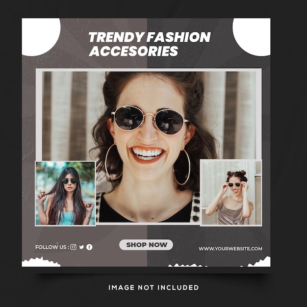 Fashion accessories Social media post template Free Psd