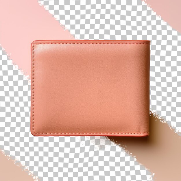 PSD fashion accessory pink leather wallet on transparent background