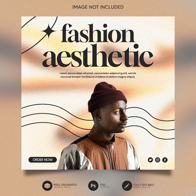 Fashion aesthetic instagram post template