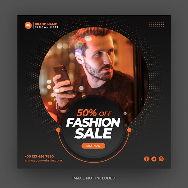 PSD design di banner di moda per instagram social media