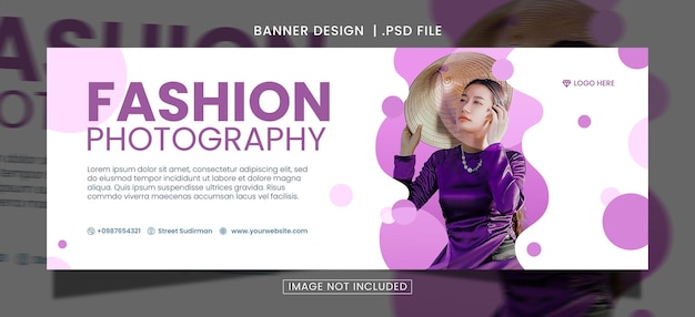 PSD fashion banner design with purple color