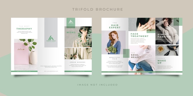 Fashion beauty skin care trifold brochure