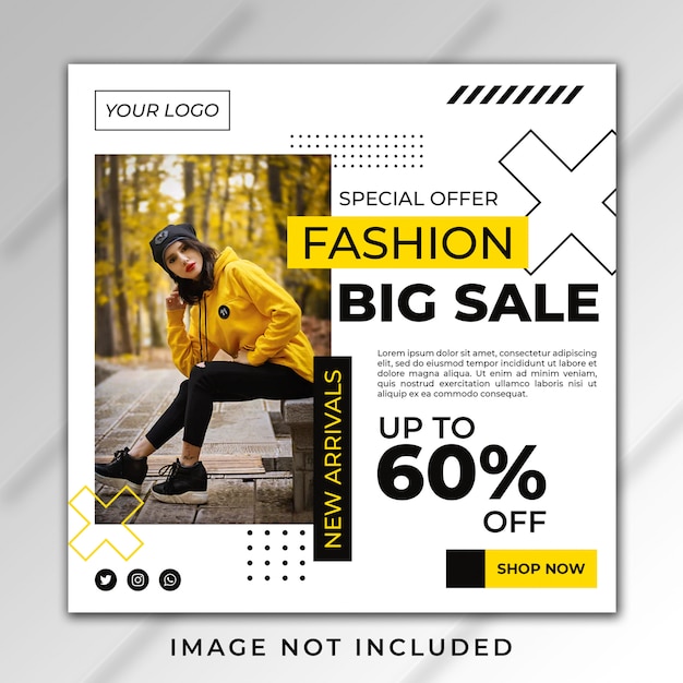 Fashion big sale instagram post modern design template