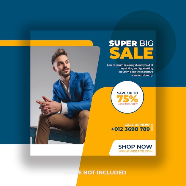 PSD fashion big sale social media template