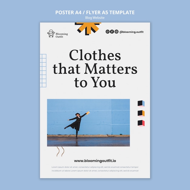 PSD fashion blog vertical poster template