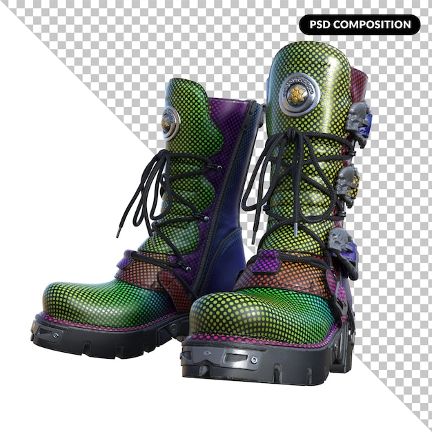 PSD fashion boot isolated 3d