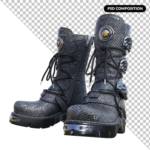 PSD fashion boot isolated 3d