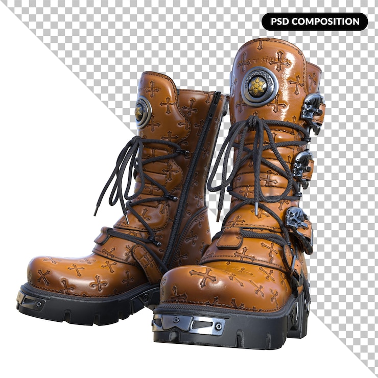 PSD fashion boot isolated 3d