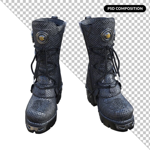 PSD fashion boot isolated 3d