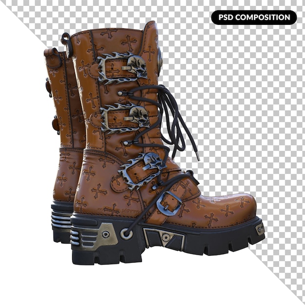 PSD fashion boot isolated 3d