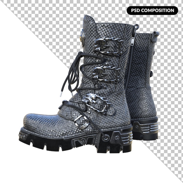 PSD fashion boot isolated 3d