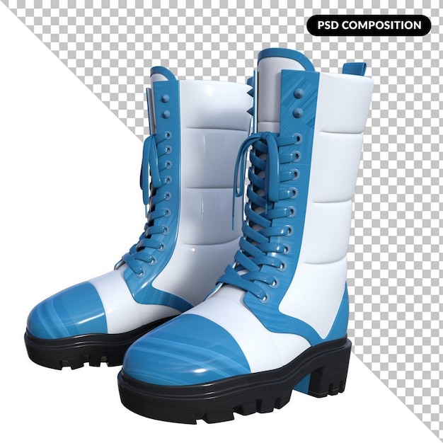 Fashion boots isolated 3d rendering