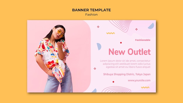 PSD modello di banner collezione di moda