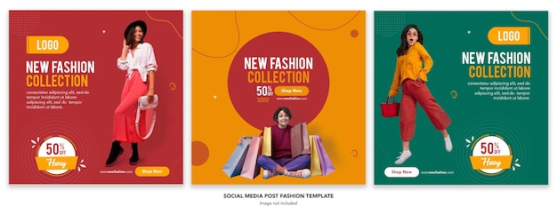 PSD collezione di moda post template