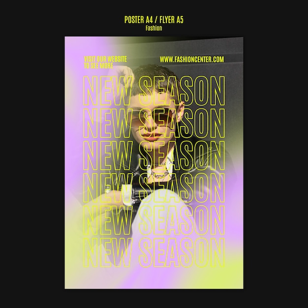 PSD modello di poster per la collezione di moda.