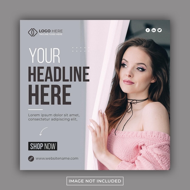 Fashion collection sale instagram posts social media banner design template