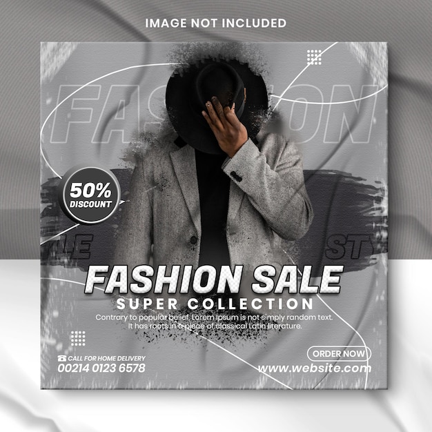 PSD fashion collection sale social media advertising post banner template