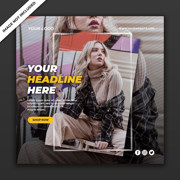 Fashion collection in social media post template