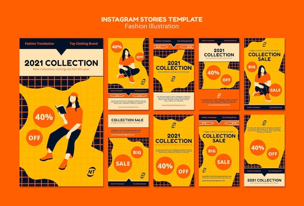 PSD fashion concept instagram stories  template