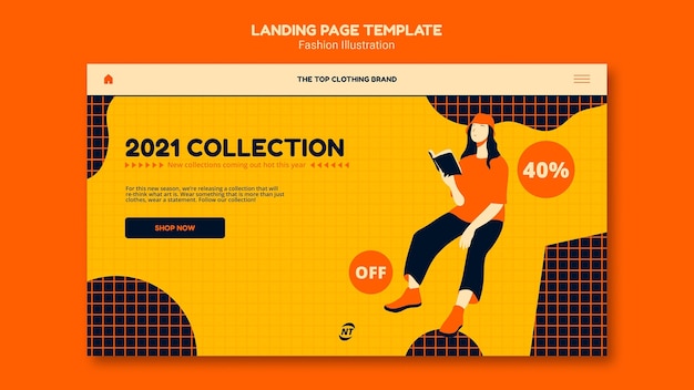 PSD fashion concept landing page template