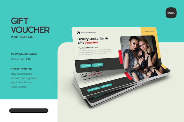 fashion coupon gift voucher design template