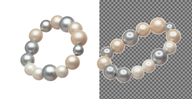 PSD 美しい仕事の詳細でファッション深海真珠ブレスレットは価値です豪華な深海真 pearl braceletはファッショントレンドであり空中に飛ぶ白い背景は孤立しています