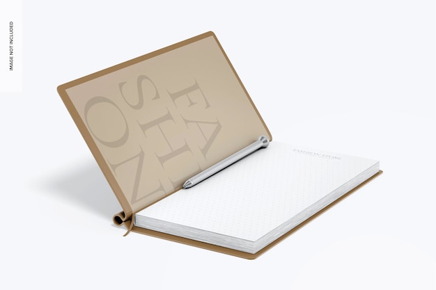 Fashion Design Notebook Mockup Opened