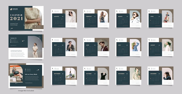 Fashion desk calendar template